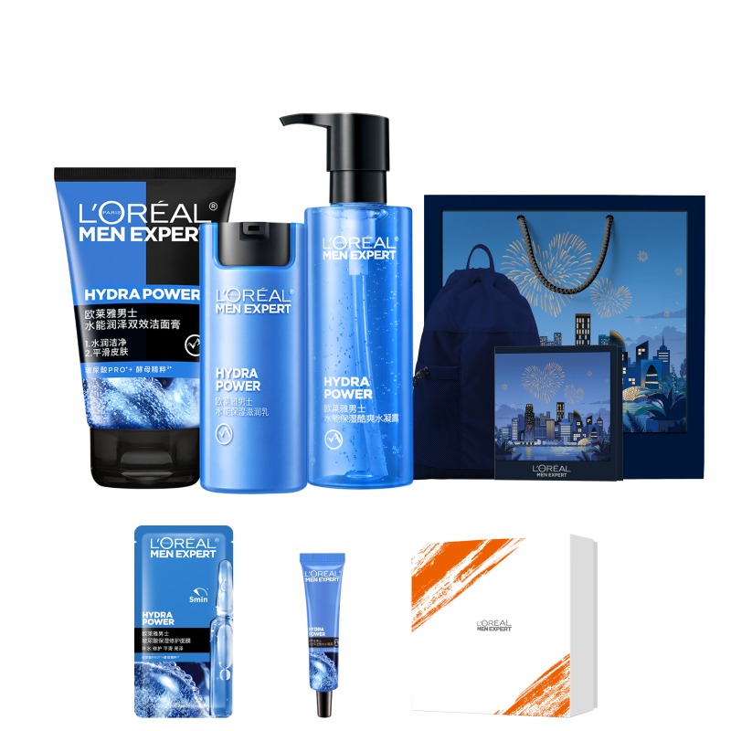 【情人节礼物送男友】欧莱雅男士保湿套装补水洗面奶水乳护肤男生 155.27元