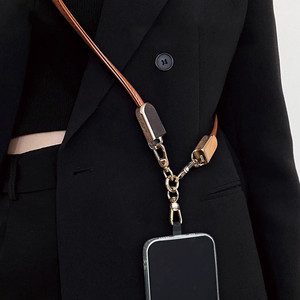 星系源手机挂脖绳快充数据线二合一适用苹果17/16/15快充iPhone14/13/12CtoL系列适用安卓type-c机型