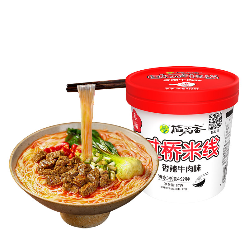 稻花香过桥米线香辣牛肉味冲泡速食方便面泡面非油炸多口味1桶装 19.9元