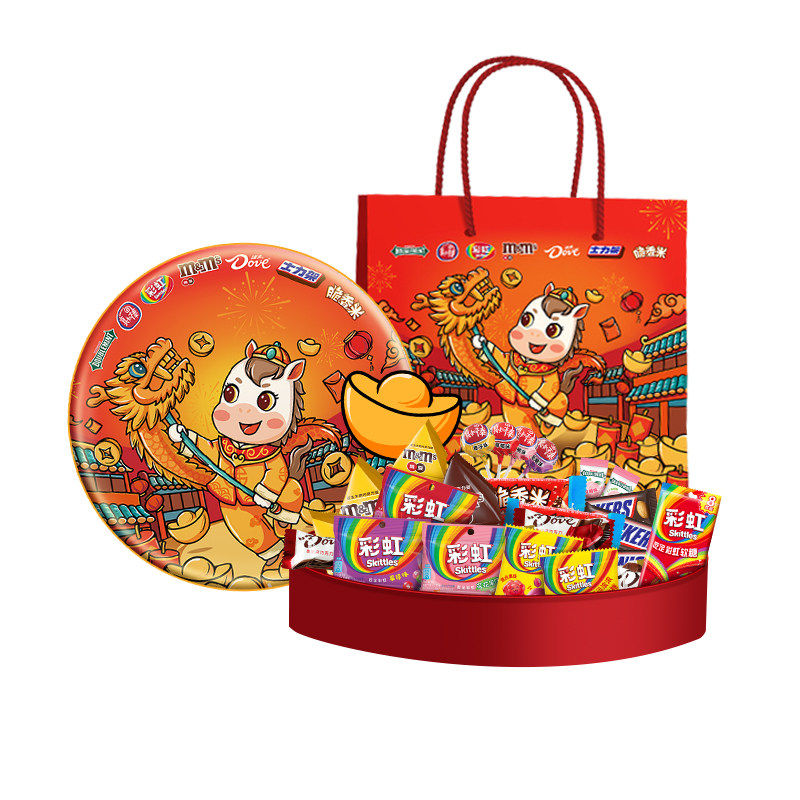 彩虹糖真知棒德芙巧克力脆香米M豆糖果零食混合糖巧马年年货礼盒 39.9元