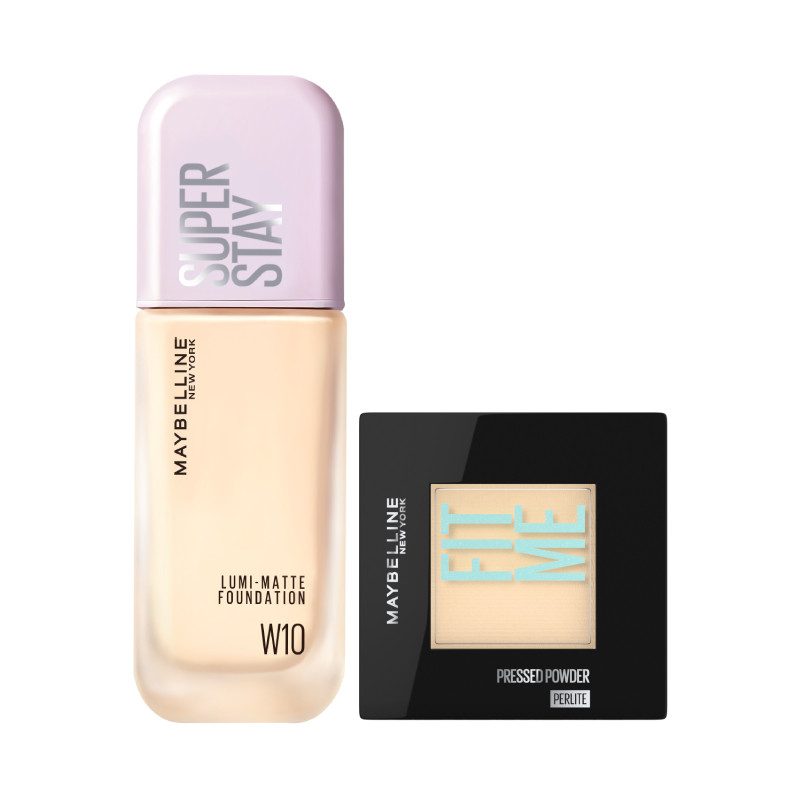 【新年礼物】美宝莲纽约轻亲粉底液小磨方粉饼控油不脱妆套组 153.04元