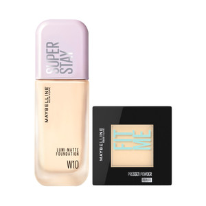 【新年礼物】美宝莲纽约轻亲粉底液小磨方粉饼控油不脱妆套组