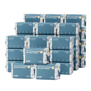 [囤一次用1年]KUB可优比蓝胖子婴儿绵柔巾宝宝洗脸非棉柔巾36包