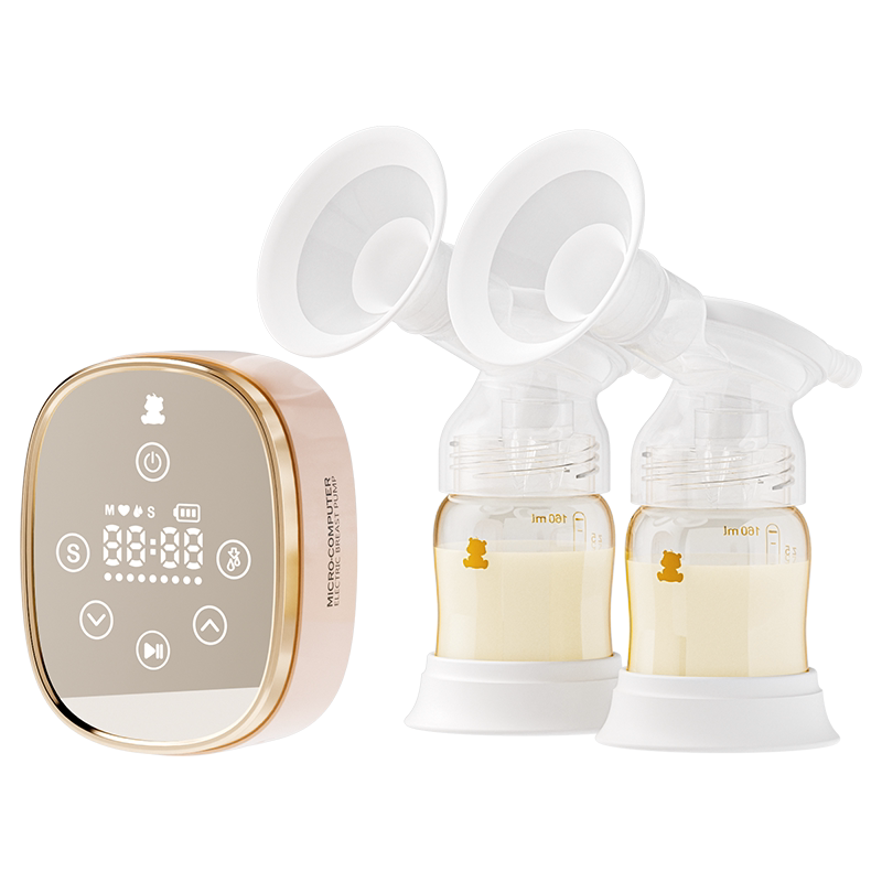 snowbear小白熊双边吸奶器微震按摩舒适吸乳免手扶自动母乳挤奶器 282.2元