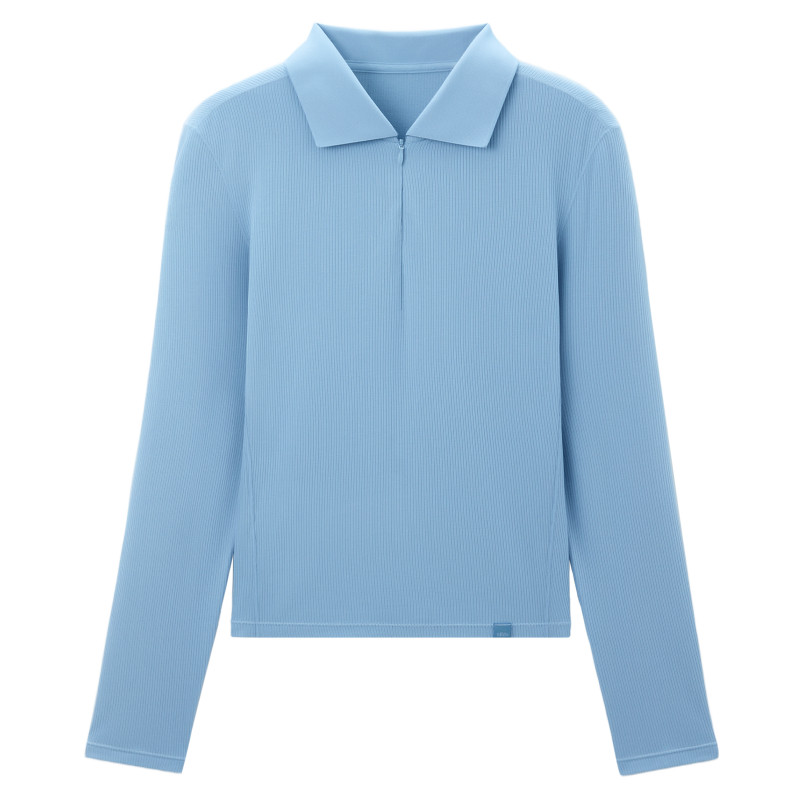 蕉下针织衫polo领肌底衣修身显瘦新款白色长袖T恤内搭上衣打底衫 109元