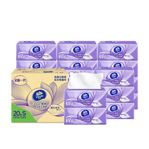 [下拉领补贴]维达棉韧亲肤90抽20包整箱抽纸家用纸巾纸抽官方by