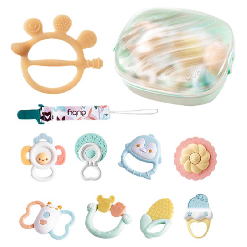 澳贝婴儿手摇铃玩具宝宝牙胶可啃咬新生早教磨牙6月抓握训练礼盒 27元