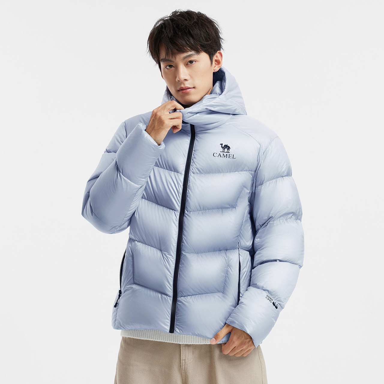 【鹅绒】骆驼羽神男装羽绒服防泼水保暖外套防风短款面包服加厚男 689元