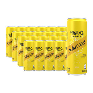 可口可乐 怡泉+C碳酸饮料柠檬味汽水整箱气泡水