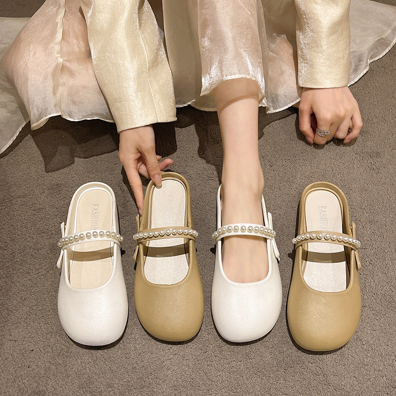 2025塑胶PVC蝴蝶结懒人平底拖女外穿软底时尚百搭海边沙滩度假鞋 16.9元