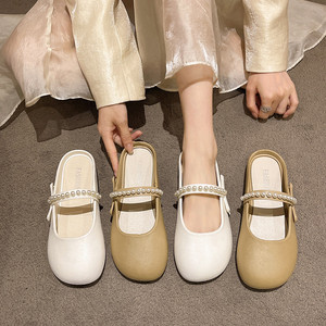 2025塑胶PVC蝴蝶结懒人平底拖女外穿软底时尚百搭海边沙滩度假鞋