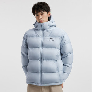 骆驼黑钻5 男装羽绒服防风拒水面包防寒服时尚连帽短款外套秋冬男