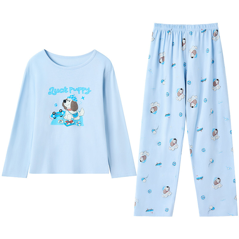 红豆儿童睡衣纯棉套装男童长袖家居服春秋2026新款女童宝宝空调服