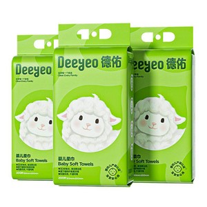 德佑悬挂绵柔巾婴儿一次性洗脸巾壁挂式加大加厚非初生婴儿棉柔巾