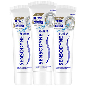 舒适达牙膏缓解敏感专修美白90g*3支套装清洁牙齿清新小亮钻