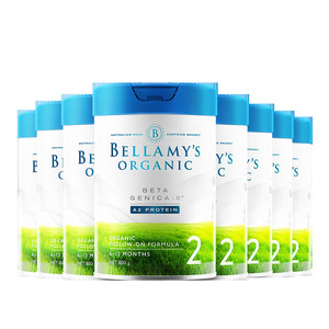 【官方正品】贝拉米白金版DHA有机A2蛋白婴幼儿奶粉2段800g*8罐装