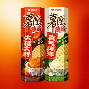好丽友薯愿薯片桔子酸奶甜辣蘸酱非油炸小吃零食组合休闲食品官旗