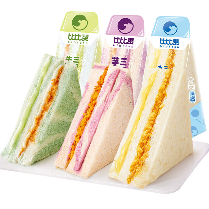 比比赞肉松三明治面包营养健康早餐整箱芋泥夹心零食小吃休闲食品
