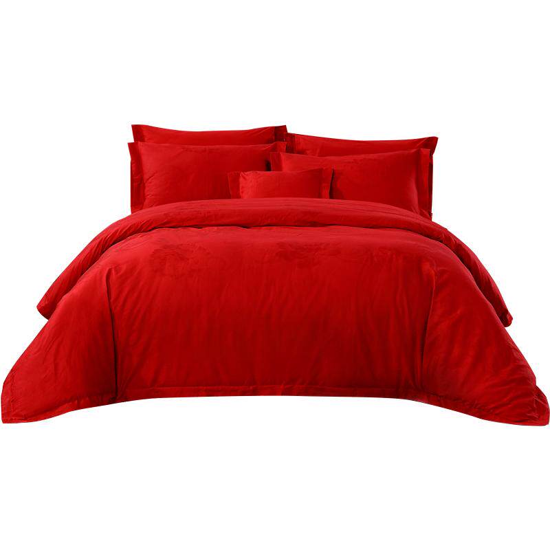 富安娜家纺婚庆四件套纯棉结婚被套大红床单婚嫁喜庆新婚床上用品 464.55元