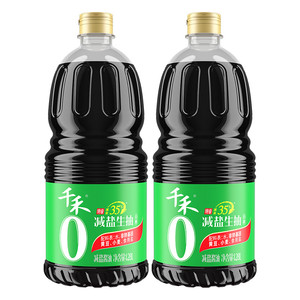 千禾零添加特级减盐35%生抽酱油1.28L-2薄盐0添加黄豆酱油旗舰店