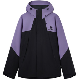 骆驼山海3.0茄克春秋新款户外防风拒水宽松休闲连帽夹克外套男女