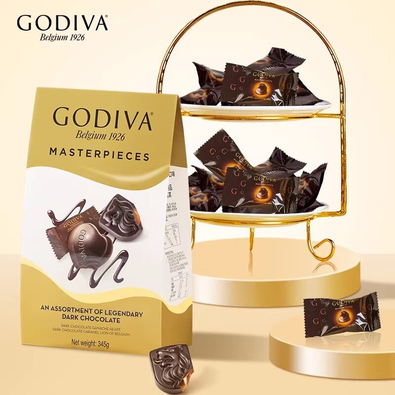 【38抢先购】godiva歌帝梵经典大师345g巧克力黑巧夹心榛子巧克力 99元