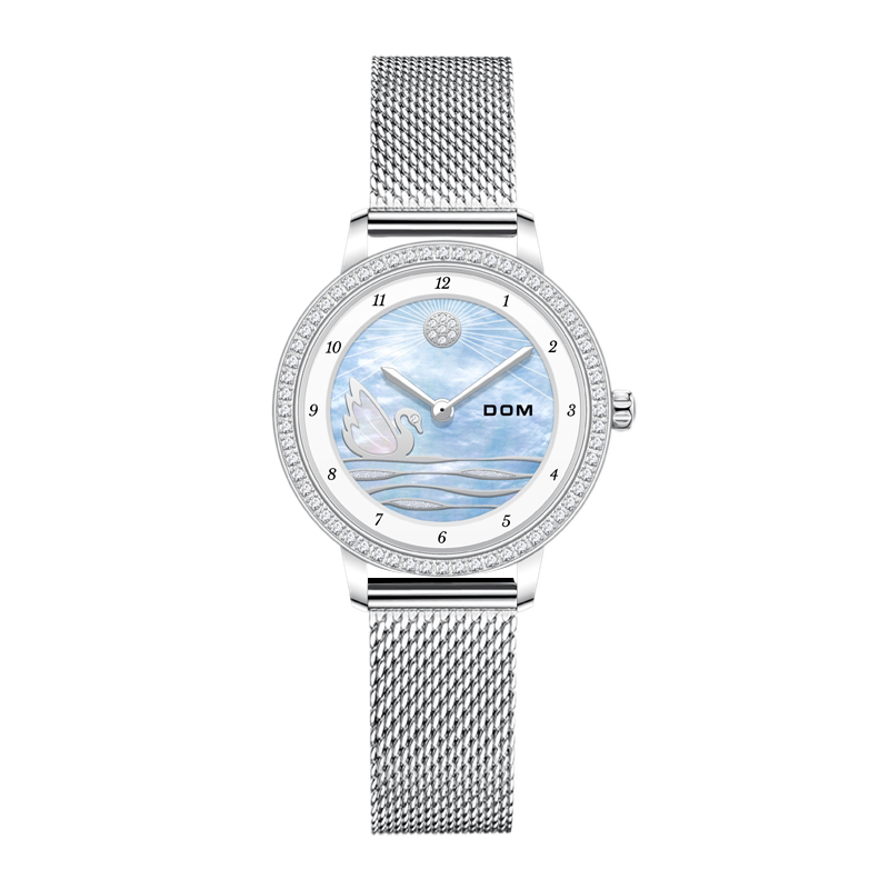 【女神节礼物】DOM腕表 坚守139道工序 轻奢皮带女士手表G-1361 Y