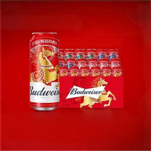 百威醇正啤酒450ml*18听经典醇正红罐装整箱批发 新老包装随机发