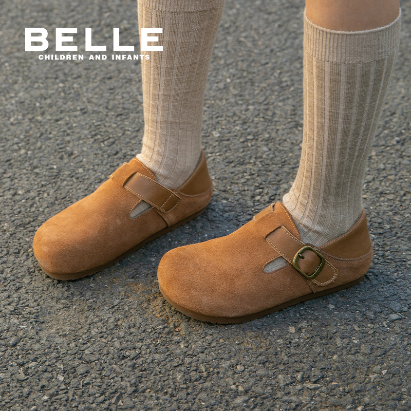 百丽童鞋女童勃肯鞋2026春季新款小女孩时尚单鞋儿童两穿宝宝皮鞋 143元