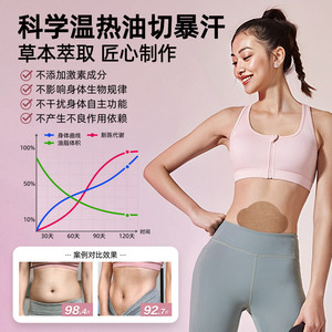 超活力油切暴汗大肚贴艾草贴懒人家用发汗吸排油燃脂肚脐贴官