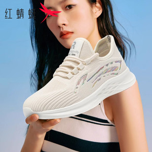 红蜻蜓女鞋2026春季新款时尚休闲网面飞织厚底清爽感透气女休闲鞋