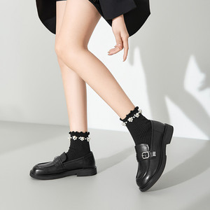 戈美其集合单鞋小皮鞋粗跟玛丽珍女鞋配裙子气质浅口单鞋子