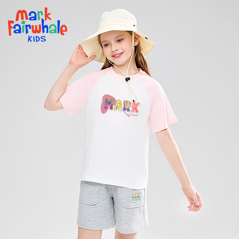 马克华菲2025新款男女童纯棉短袖儿童宽松宝宝上衣T恤麦JZ 49.9元