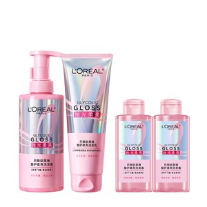 欧莱雅粉晶晶洗发水洗护套装柔顺改善干枯毛躁染后修护发色护理