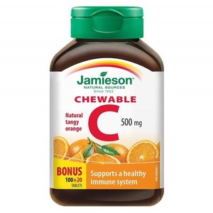 jamieson健美生维生素cvc咀嚼片维c果肉120片橙味进口VC维他命C