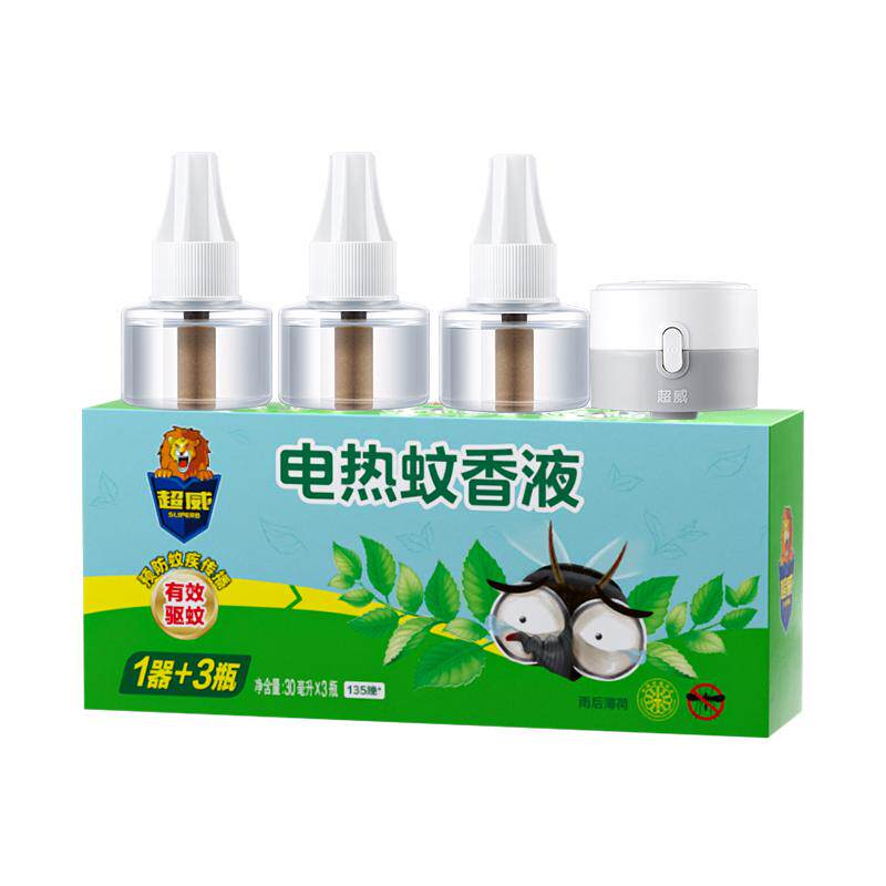 超威电蚊香液雨后薄荷6瓶2器有效驱蚊防蚊温和长效家用室内 19.9元