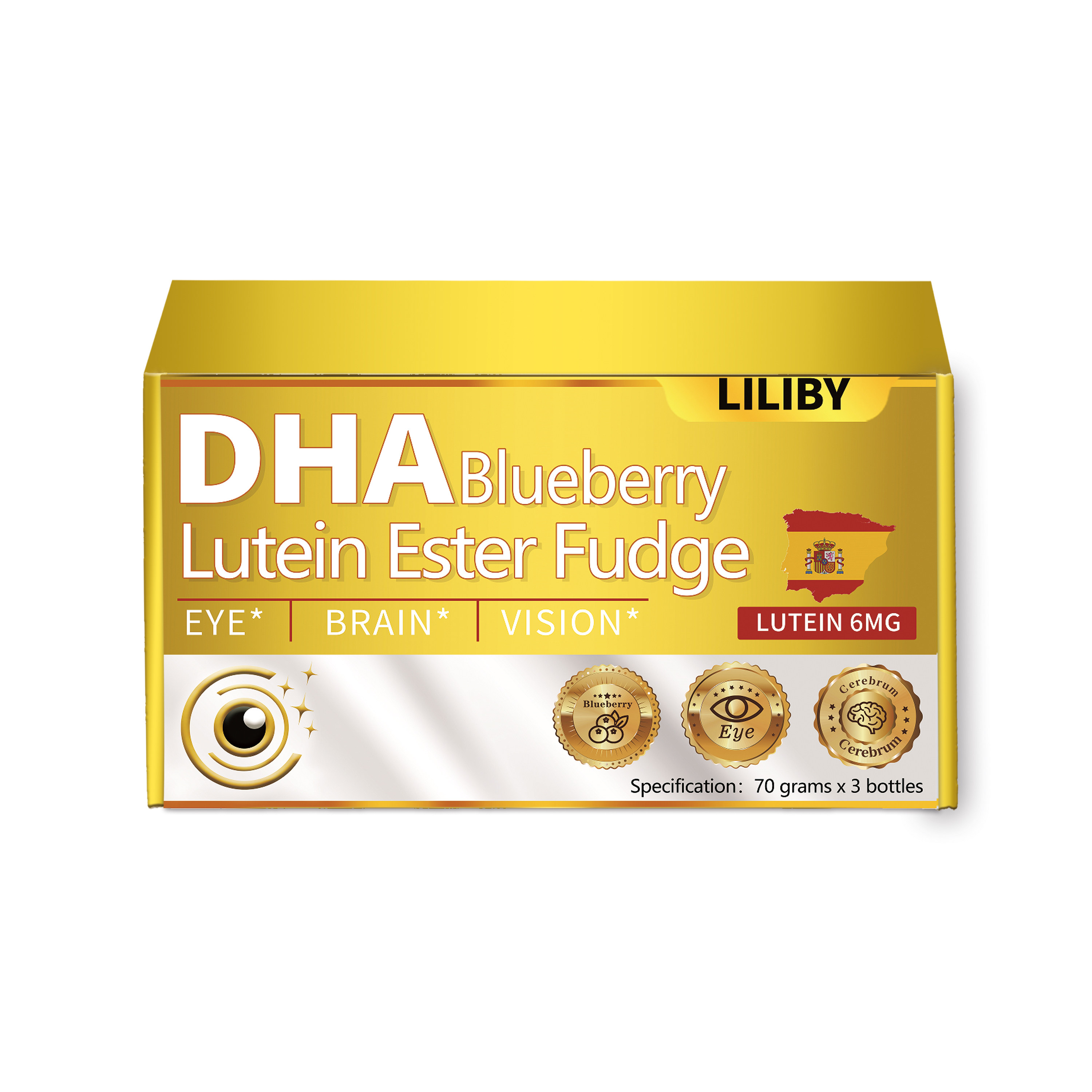 -3 LILIBY DHA BLUEBERRYLUTEINESTERFUDGE叶黄素酯软糖礼盒装-D8 39.9元