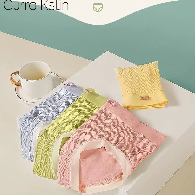 Curra Kstin2025新款透气无痕少女内裤艾草呵护抑菌裆中腰三角裤C 29.91元