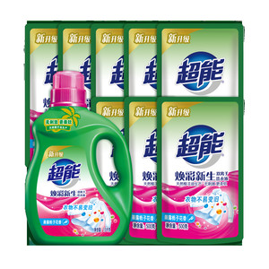 超能双离子洗衣液焕彩新生天然椰油无刺激更柔软晨露栀