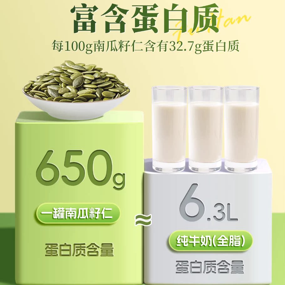洽洽罐装南瓜子仁650g新品坚果炒货零食量贩装南瓜籽休闲健康零食 24.92元