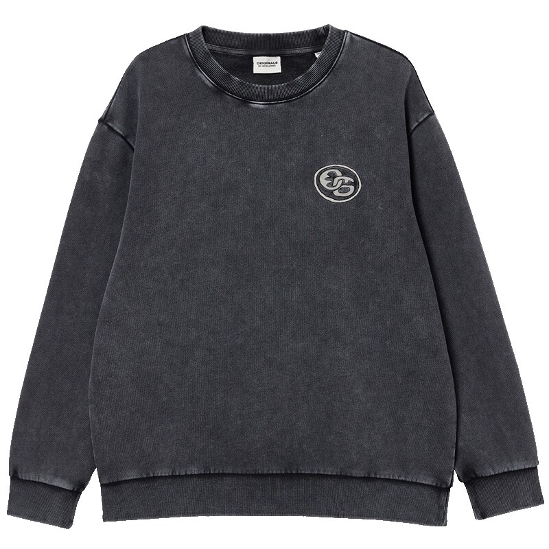 【水洗复古】杰克琼斯男装春季新款纯棉圆领卫衣刺绣字母印花上衣 404.15元