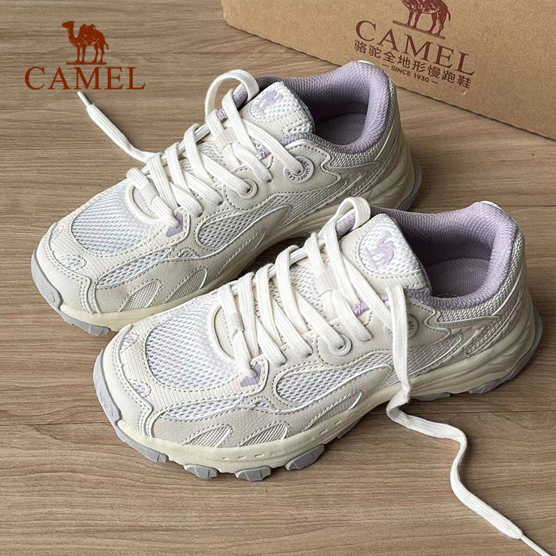 骆驼漫游运动鞋女鞋慢跑鞋网面透气登山鞋轻便休闲复古老爹鞋子 179元