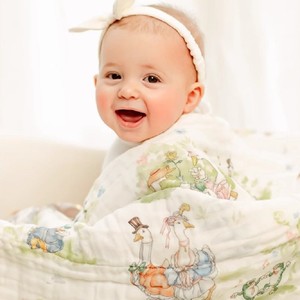 嫚熙婴儿纱布浴巾纯棉宝宝新生儿童浴巾大尺寸洗澡全棉吸水超软