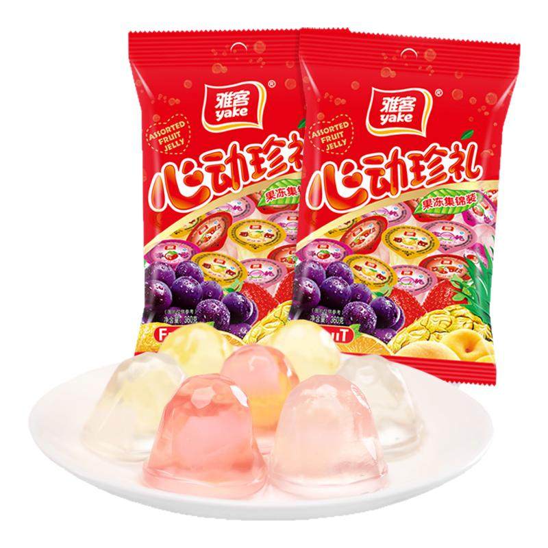雅客心动珍礼果冻混合水果味果冻网红休闲零食小吃下午茶点心360g 16.9元