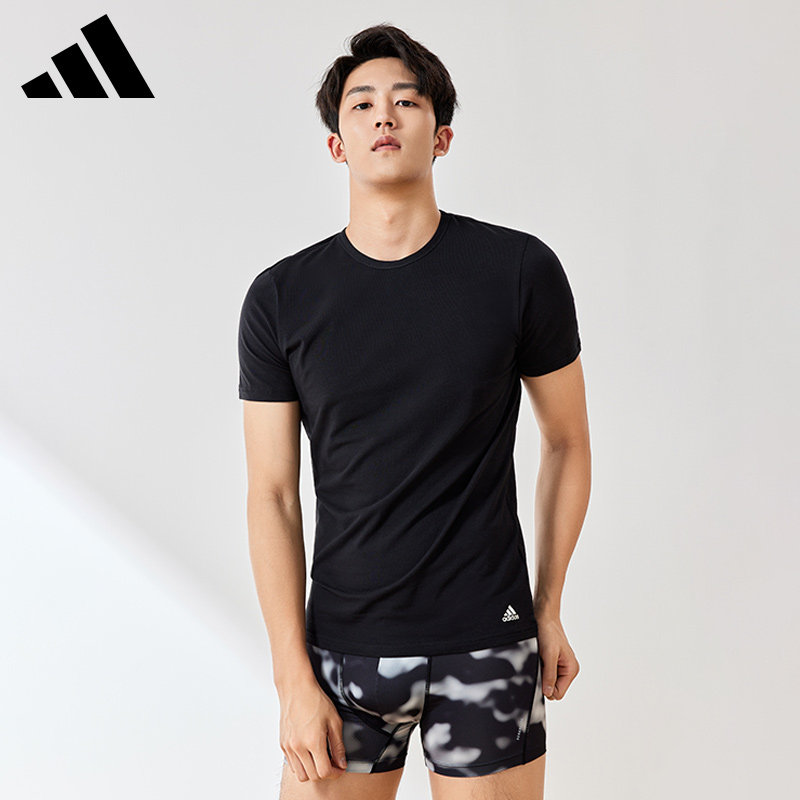 Adidas阿迪达斯圆领短袖T恤男夏季亲肤舒适柔软宽松情侣家居服女 95元