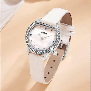 DOM腕表  情侣手表礼盒装气质圆形满钻防水石英女士手表 G-1529 Y
