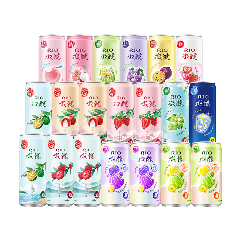 RIO锐澳预调鸡尾酒低度微醺全家福250ml330ml混合20罐果冻酒果酒 96元