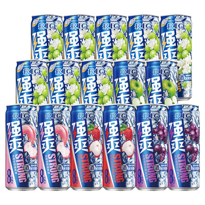 RIO锐澳预调鸡尾酒8度强爽330ml*16罐整箱果酒气泡酒囤货装不信邪 118元