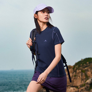 拓路者索罗娜棉感吸湿速干t恤女款夏季户外跑步运动圆领短袖上衣