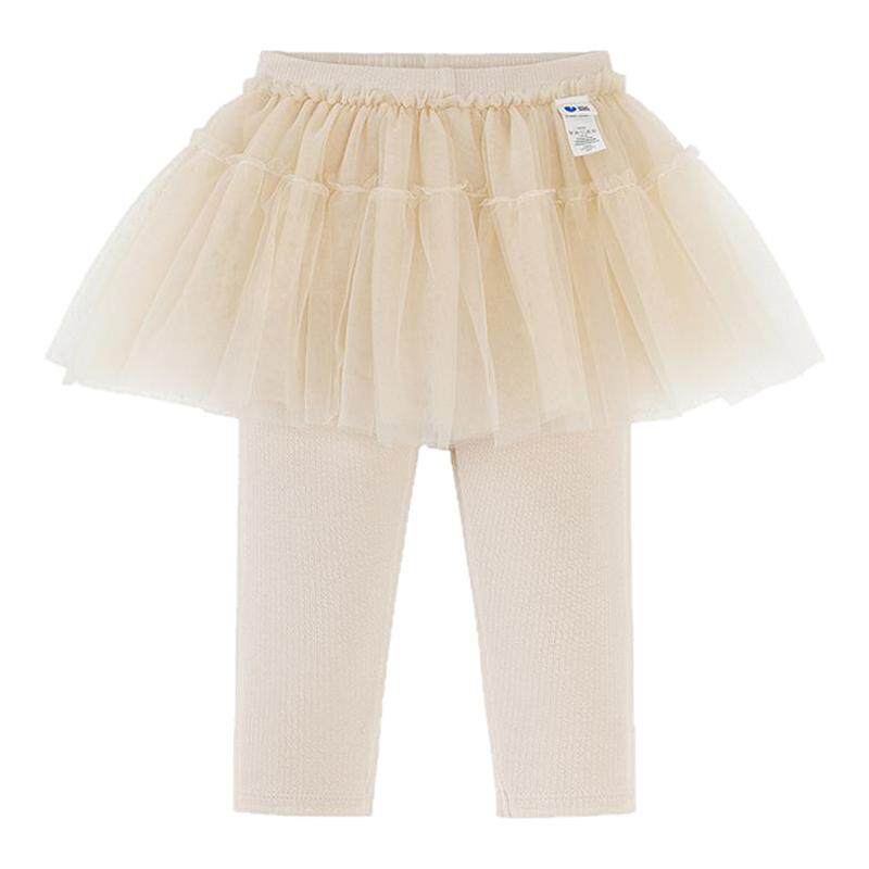 迷你巴拉巴拉女童宝宝裤子春新品棉柔亲肤拼接蕾丝裙摆甜美打底裤 69.9元